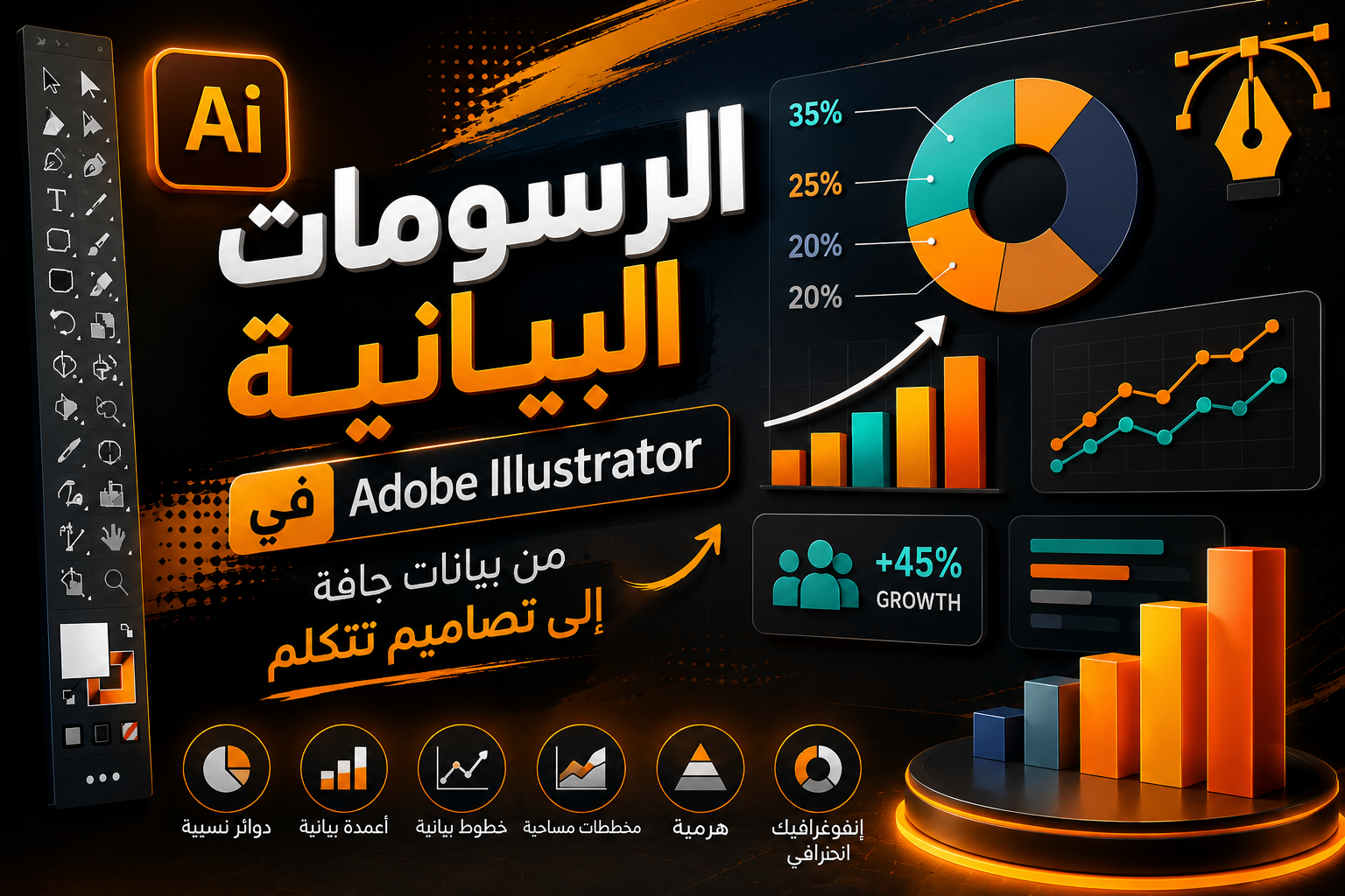 الرسومات البيانية في Adobe Illustrator - من بيانات جافة إلى تصاميم تتكلم