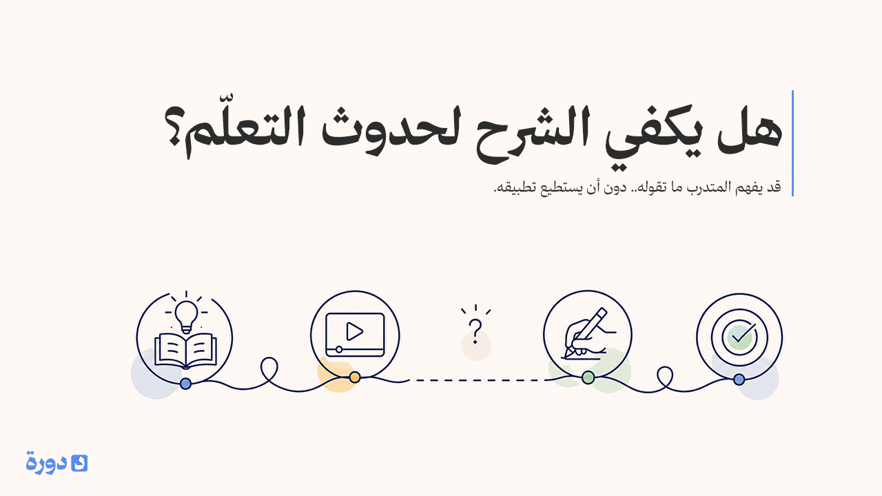 لماذا لا يكفي الشرح وحده لحدوث التعلّم؟